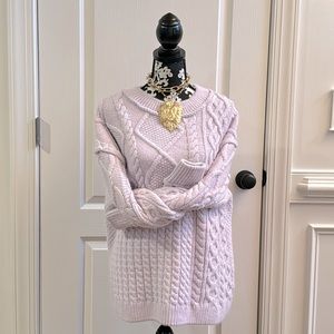 FREE PEOPLE (FRANKIE CABLE) lavender CHUNKY SWEATER